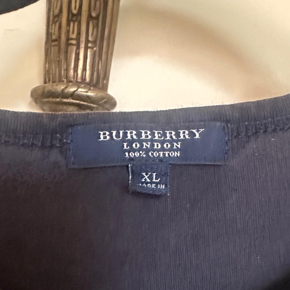 Burberry Navy Cotton T-Shirt - Picture 2 of 4